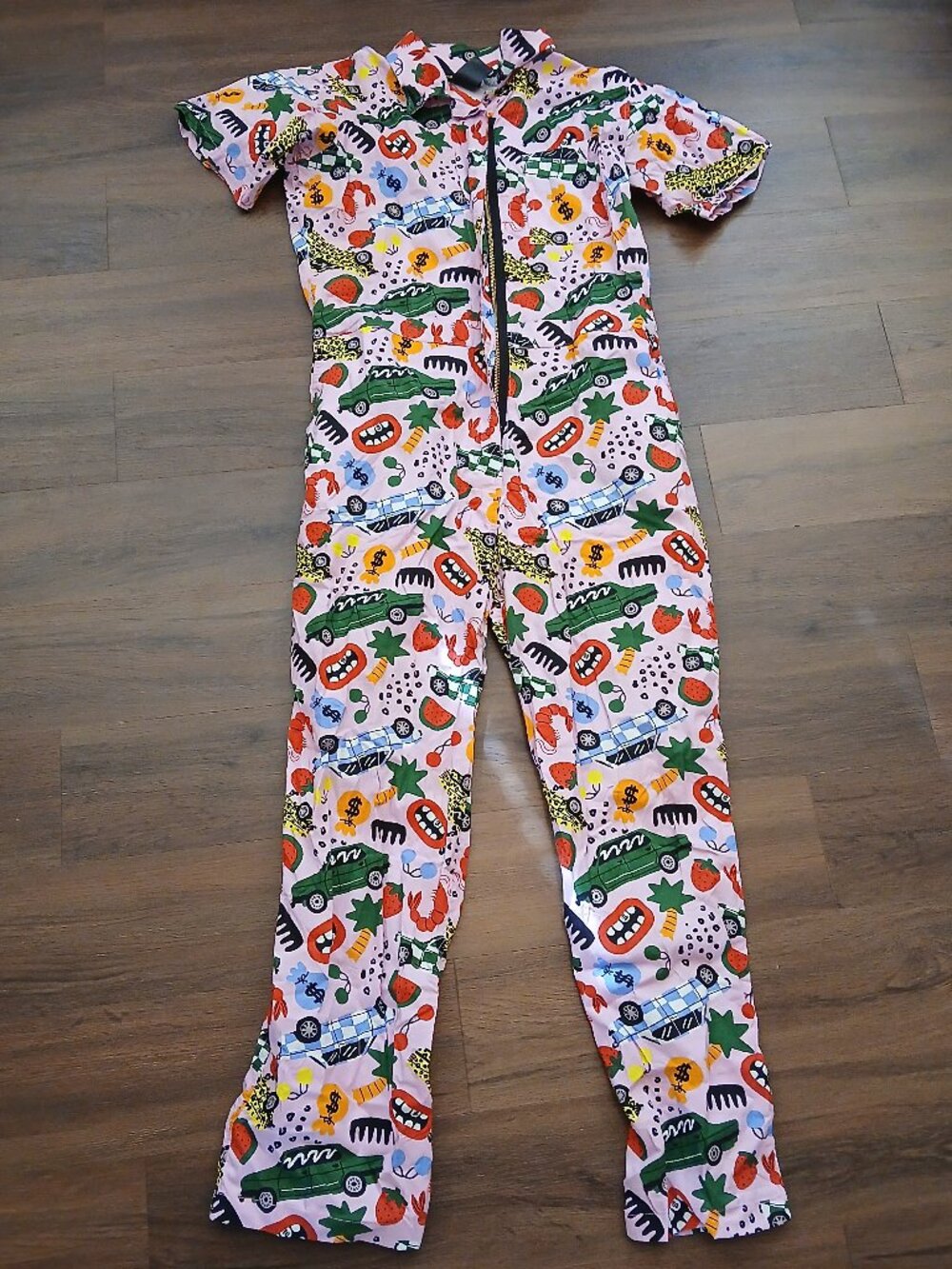 Nooworks Coveralls with pockets Roll Out Print RARE GUC  L